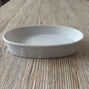 Pier 1 Imports white Oval Ceramic Dish trinket dish Christmas soap dish trees